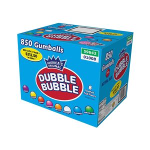 gumballs - 1" dubble bubble concord assorted 850 count comes w/free display for vending machine
