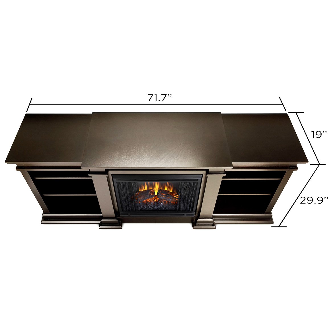 Real Flame Fresno Electric Fireplae Media Fireplace, Large, Dark Walnut