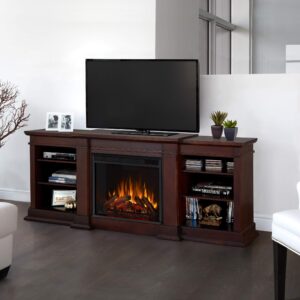 Real Flame Fresno Electric Fireplae Media Fireplace, Large, Dark Walnut