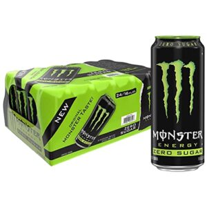 Monster Energy Zero Sugar, Low Calorie Energy Drink, 16 FL OZ (Pack of 24)