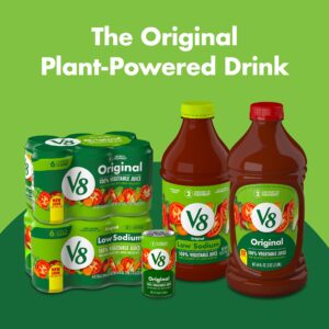 V8 Low Sodium Original 100% Vegetable Juice, 11.5 fl oz Can (Pack of 24)