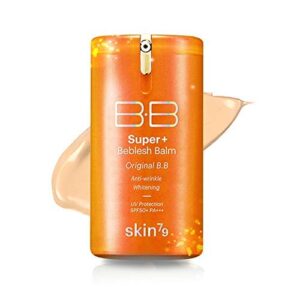 [SKIN79] Super Plus Beblesh Balm Triple Function Orange BB Cream #21 Yellow Beige 1.35 fl.oz. (40 ml) - Rich Vitamin Complex Care Healthy and Vital Skin