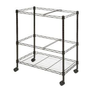lorell® mobile wire file cart, 2-tier, black