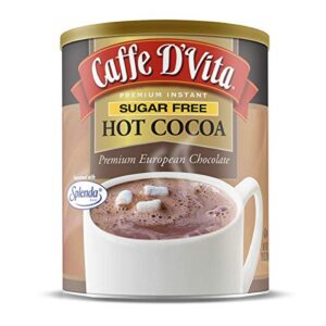 caffe d'vita sugar free hot cocoa mix - sugar free hot chocolate mix, gluten free, low fat, no cholesterol, no hydrogenated oils, no trans fat, kosher, hot cocoa mix bulk - 10 oz can