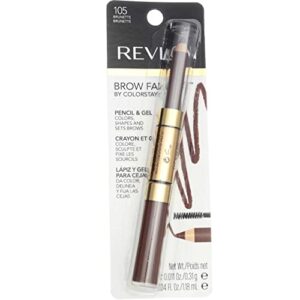 revlon brow fantasy pencil & gel, brunette [105] 0.051 oz (pack of 3)