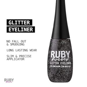 Ruby Kisses Eye Bling Glitter Eyeliner, Glitz N' Black