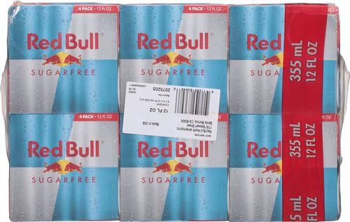 Red Bull Sugar Free Energy Drink, 12 Fl Oz, 24 Cans (6 Packs of 4)