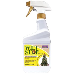 bonide wilt stop, 16 oz ready-to-use christmas tree and wreath spray, reduces moisture loss & extends life of plants