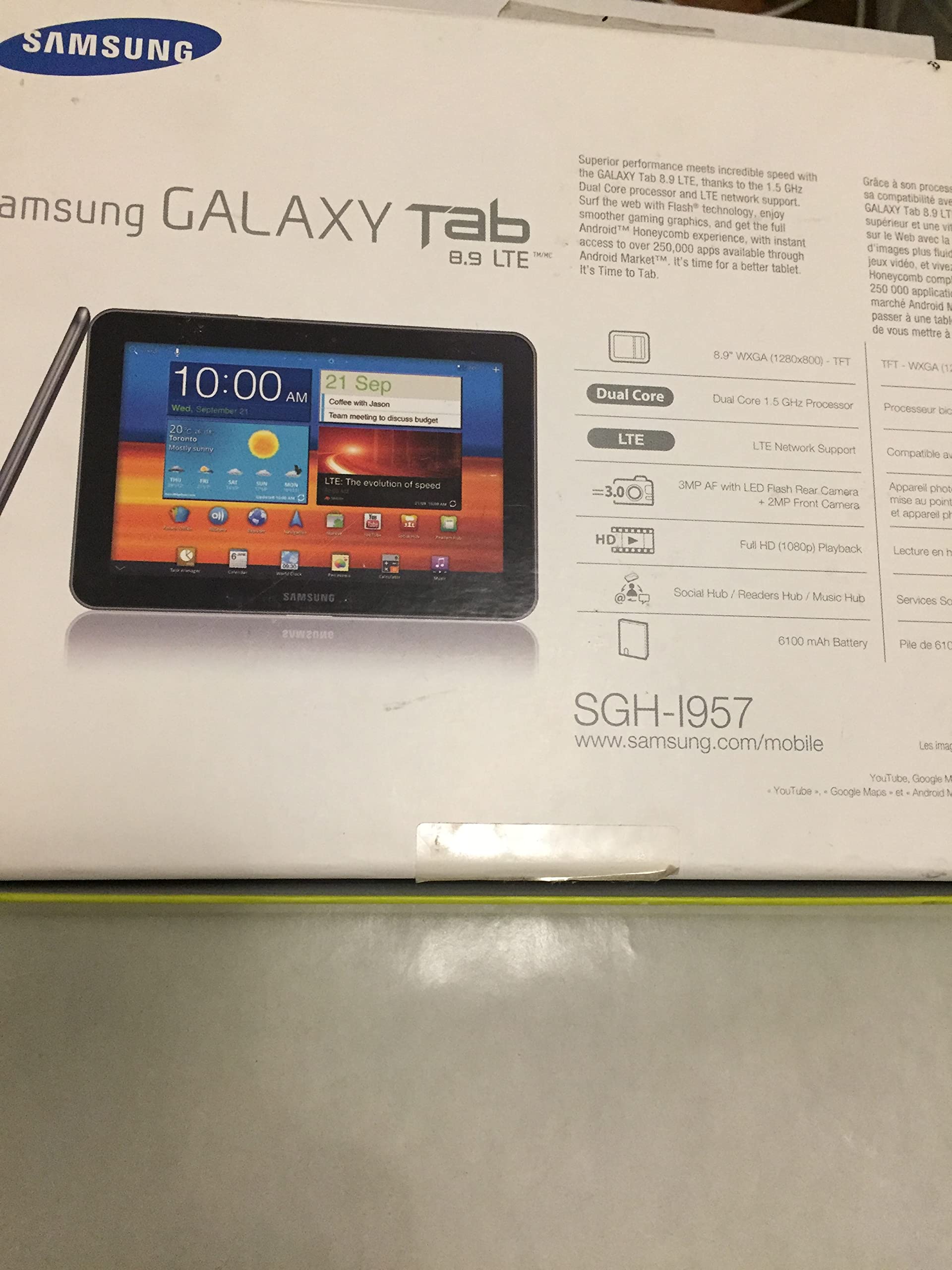 Samsung I957 Galaxy Tab At&t 16gb Wifi 4g 8.9" Touchscreen Tablet