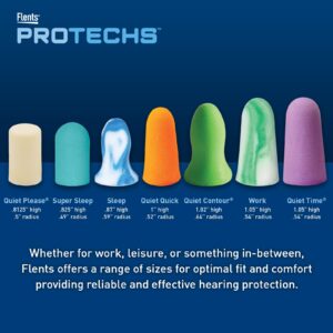 Flents Super Sleep Comfort Foam Ear Plugs/Earplugs | 10 Pair | Case Included | NRR 29 | Made in The USA