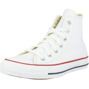converse chuck taylor all star leather high top sneaker, white, 9.5 women/7.5 men