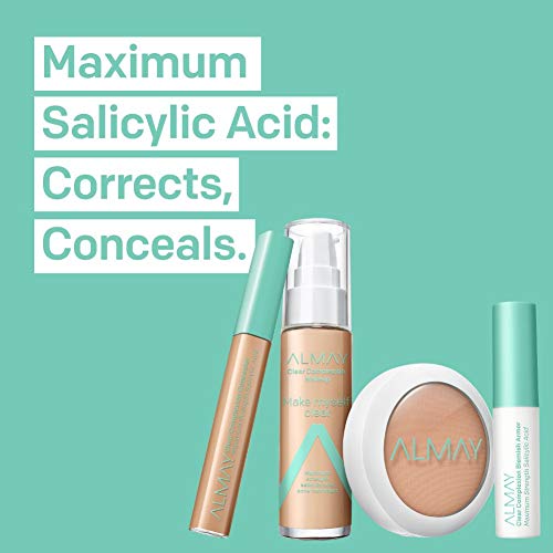 Almay Foundation, Acne Face Makeup with Salicylic Acid, Face Makeup with Skincare Ingredients, Matte Finish, Hypoallergenic, Cruelty Free, Dermatologist Tested Foundation, 300 Naked, 1 Oz