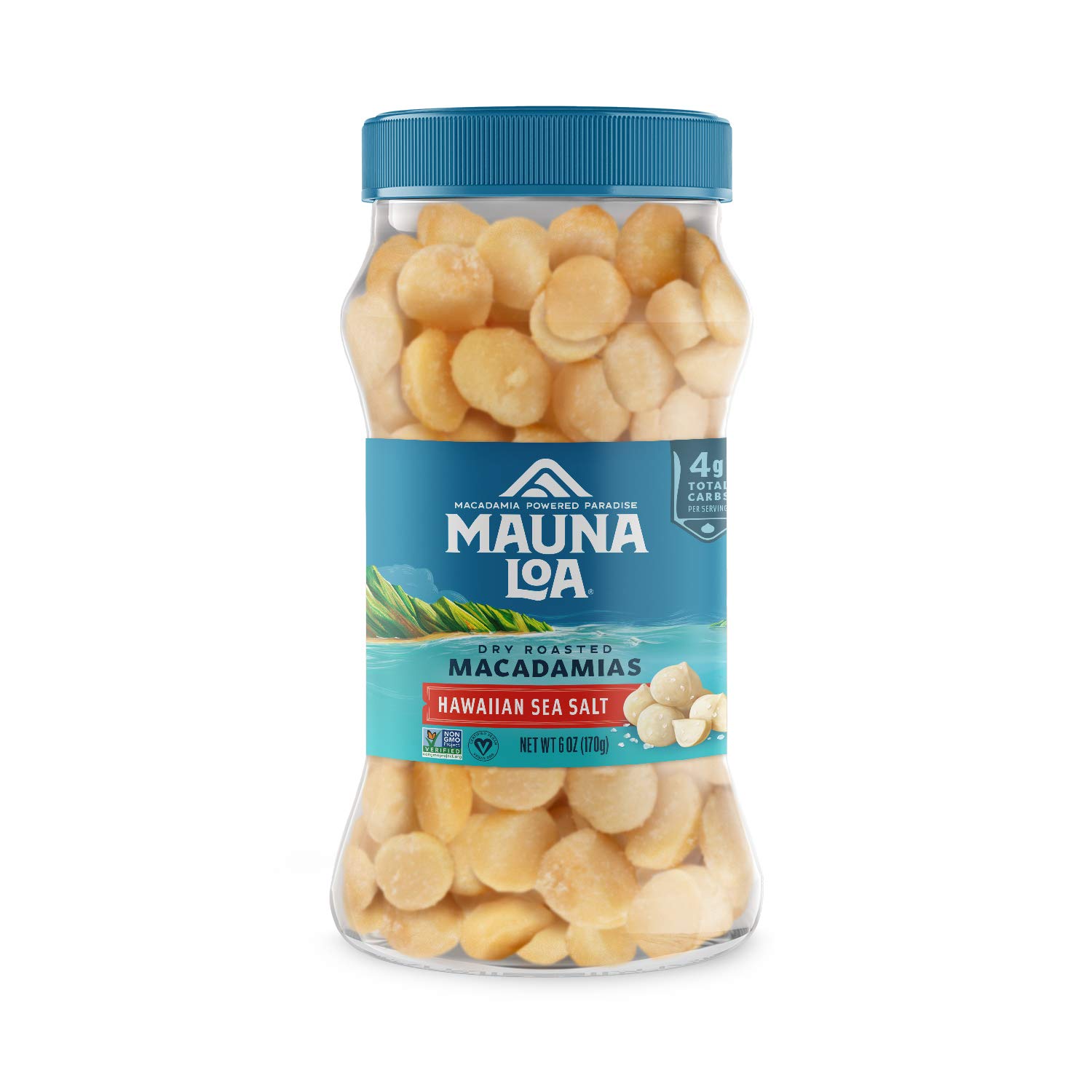 Mauna Loa Premium Hawaiian Roasted Macadamia Nuts, Hawaiian Sea Salt Flavor, 6 Oz Jar (Pack of 1)