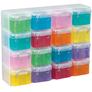 Really Useful Box 16x0.14 Litre Plastic Storage Box Organiser Clear & Assorted