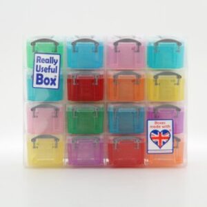 Really Useful Box 16x0.14 Litre Plastic Storage Box Organiser Clear & Assorted