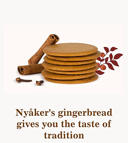 Nyakers Gingerbread Snaps Cookie Tin, Finest Ginger Snaps Original Flavor Swedish Cookie, 750 g - 26.45 oz - 1.65 lbs, With Protective Insert