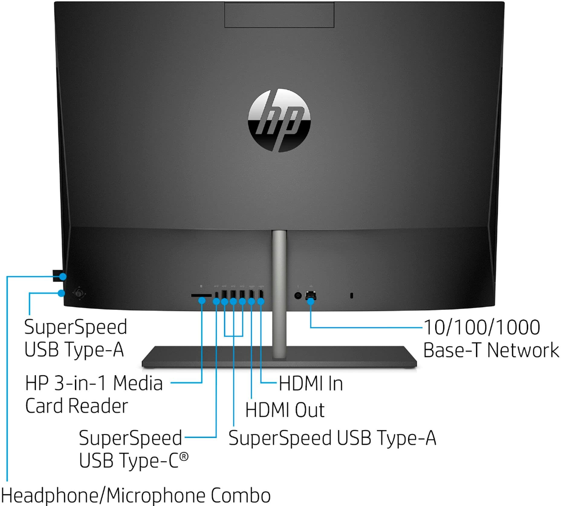 HP Pavilion 24 Desktop 4TB SSD 64GB RAM (Intel 10th gen Processor with Six cores and Turbo Boost to 4.30GHz, 64 GB RAM, 4 TB SSD, 24" Touchscreen FullHD, Win 10) PC Computer All-in-One