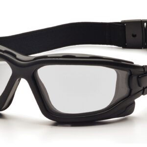 PYRAMEX I-Force Sporty Dual Pane Anti-Fog Goggle, Black Frame/Clear Anti-Fog Lens