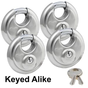 Master Lock - (4) Keyed Alike Stainless Steel Trailer and Multi Purpose Padlocks 40KA-4