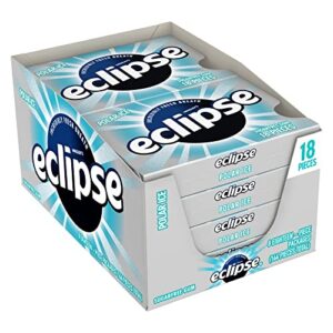eclipse gum (8 pack) polar ice sugar free chewing gum bulk pack, 18 piece