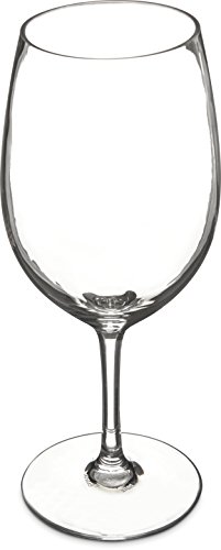 Carlisle FoodService Products Alibi Wine Glass Clear Glass for Restaurants, Catering, Kitchens, Plastic, 20 Ounces, Clear