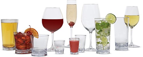 Carlisle FoodService Products Alibi Wine Glass Clear Glass for Restaurants, Catering, Kitchens, Plastic, 20 Ounces, Clear