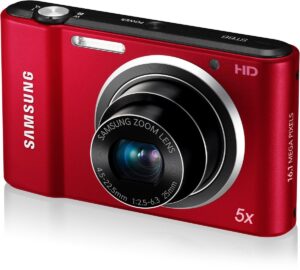 samsung st66 16 mp compact digital camera - red (ec-st66zzbprus)