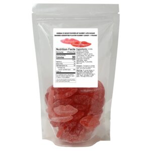 Gimbal's Fine Candies Sour Pucker-up Gummy Lips, 1 Lb, 68 Pieces, Assorted Flavors