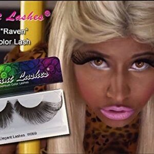 HALLOWEEN Pride Rainbow colorful parade false eyelashes (Black-Round)