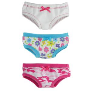 sophia's - 18" doll - set of 3 underwear - hot pink/white/blue