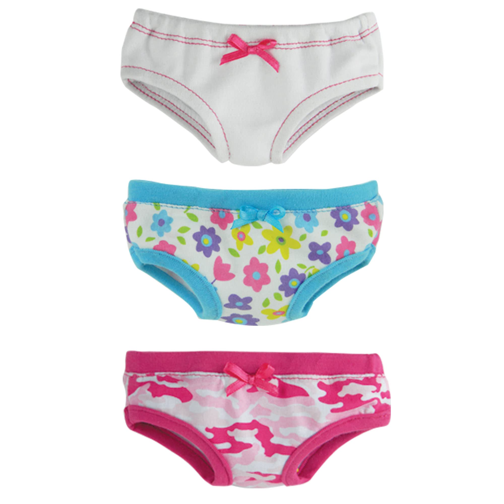 Sophia's - 18" Doll - Set of 3 Underwear - Hot Pink/White/Blue