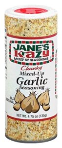 jane's krazy chunky mixed-up garlic seasoning, 4.75 ounce (packing may vary)