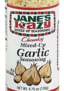 Jane's Krazy Chunky Mixed-Up Garlic Seasoning, 4.75 Ounce (Packing may vary)