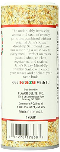 Jane's Krazy Chunky Mixed-Up Garlic Seasoning, 4.75 Ounce (Packing may vary)