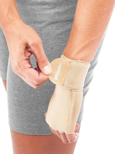 MUELLER Sports Medicine Arthritis Compression Glove, Hand and Wrist Support, Fits Right or Left Hand, For Men and Women, Beige, Small/Medium