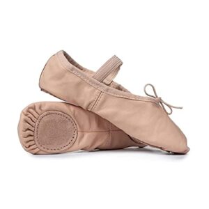 theatricals adult leather split-sole ballet shoes pink 05.5m t2700