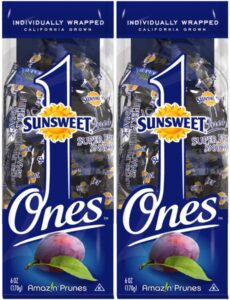 sunsweet gold label ones super select california individually wrapped prunes 6.0 ounces (pack of 2)(packaging may vary)