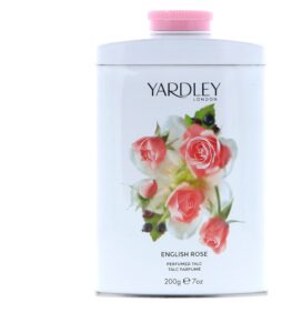yardley london scented talc powder, english rose scent, 7 oz/ 200 g