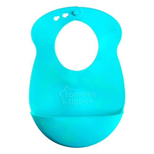 Tommee Tippee Easi-Roll Baby Bib, Crumb & Drip Catcher, Pink & Teal - 7+ Months, 2 Count