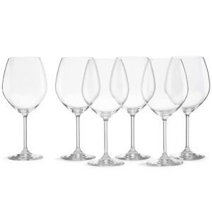 lenox tuscany classics red wine glass set, buy 4 get 6, 6 count (pack of 1), clear