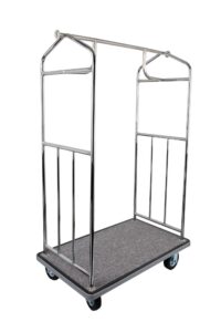value valet bellman's cart - hotel bellman cart - condo cart - bellman cart - transporter cart - luggage cart (chrome)
