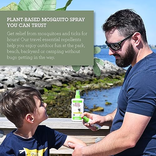 Quantum Health Buzz Away Extreme Insect Repellent DEET Free Cedarwood Lemongrass & Citronella Oil Outdoor Mosquito & Tick Bug Spray Powerful Plants Repel Bugs Off Your Skin, Safe for Kids - 8 Ounce