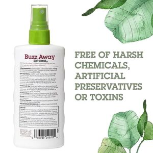 Quantum Health Buzz Away Extreme Insect Repellent DEET Free Cedarwood Lemongrass & Citronella Oil Outdoor Mosquito & Tick Bug Spray Powerful Plants Repel Bugs Off Your Skin, Safe for Kids - 8 Ounce