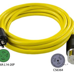 Conntek Transfer Switches Cord / Temp Power Cord, L14-20P 20-Amp 4 Prong Locking Plug to CS6364 50-Amp Locking Female (50-Feet)