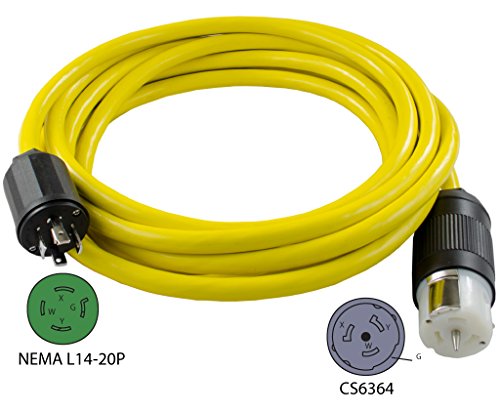 Conntek Transfer Switches Cord / Temp Power Cord, L14-20P 20-Amp 4 Prong Locking Plug to CS6364 50-Amp Locking Female (50-Feet)