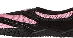 Womens Water Shoes Aqua Socks Pool Beach ,Yoga,Dance and Exercise (10, Black/Pink 1185L)