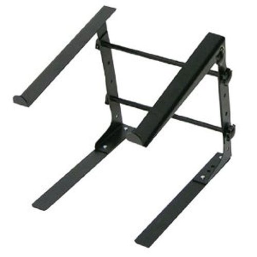 Pyle Portable Adjustable Laptop Stand - 6.3 to 10.9 Inch Standing Table Monitor or Computer Desk Workstation Riser with Shelf Storage and Height Alignment for DJ, PC, Gaming, Home or Office - PLPTS30