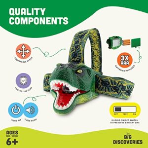 Sun Company DinoBryte - Adjustable Strap, Battery Powered Flashlight with Realistic Dinosaur Roar Sound, Perfect for Children Ages 6 and Up