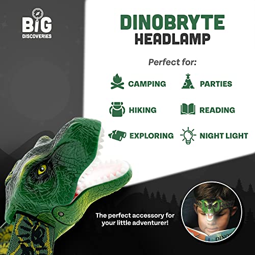 Sun Company DinoBryte - Adjustable Strap, Battery Powered Flashlight with Realistic Dinosaur Roar Sound, Perfect for Children Ages 6 and Up