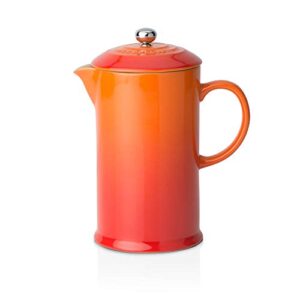 le creuset stoneware cafetiere with metal press, 800 ml - volcanic